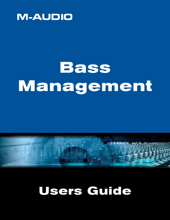 M-AUDIO Bass Management User's Guide - Page 1