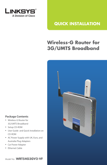 LINKSYS WRT54G3GV2-VF User Guide - Page 1