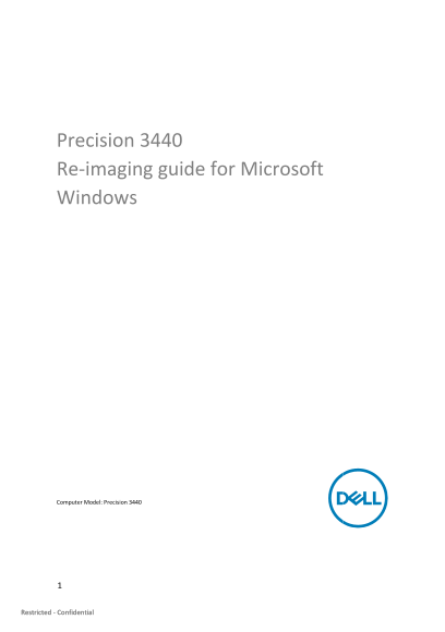 Dell Precision 3440 Re-Imaging Guide for Microsoft Windows - Page 1