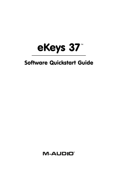 M-AUDIO eKeys 37 Quick User Guide for Software - Page 1