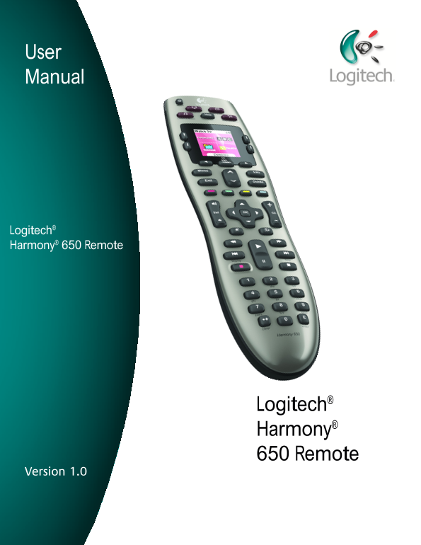 Logitech Harmony 650 Remote User Manual - Page 1