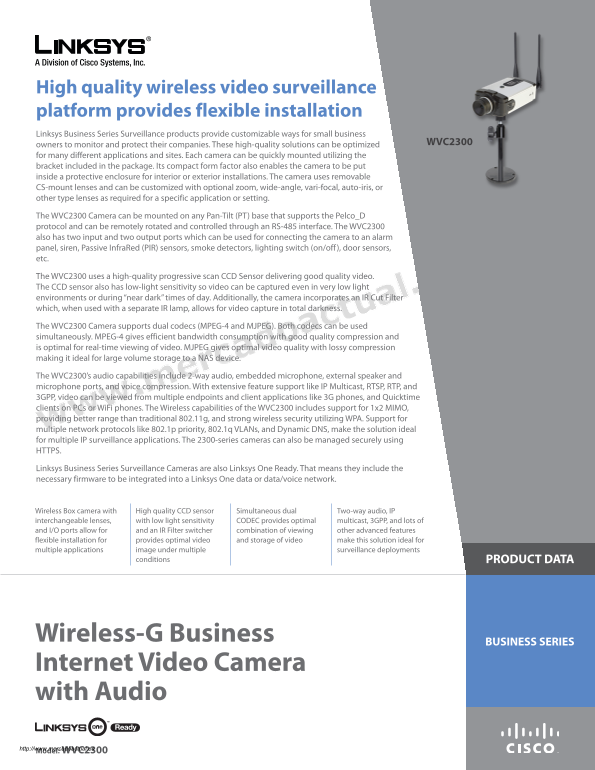 LINKSYS WVC2300 User Guide and Manual - Page 1