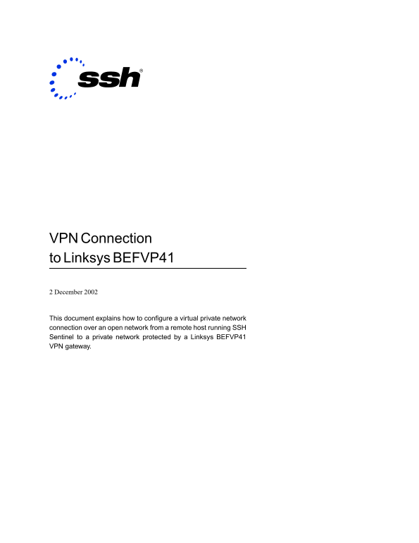 LINKSYS BEFVP41 User Guide and Manual - Page 1