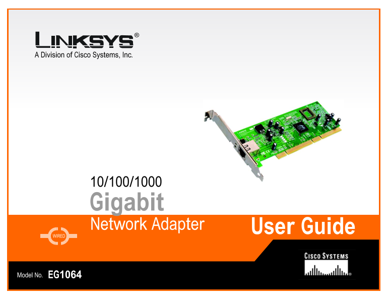 LINKSYS EG1064 Network Adapter Quick User Guide - Page 1