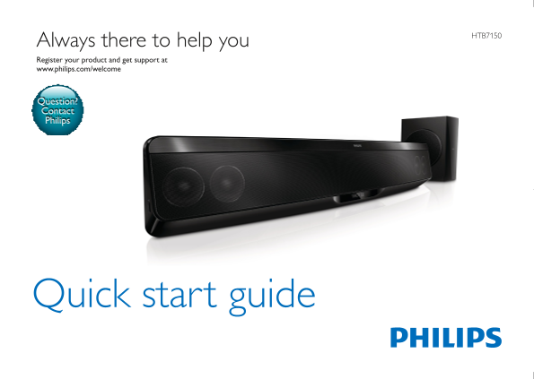 Philips Blu-ray Home Theater System HTB7150 93 Product Support & Manual Quick User Guide - Page 1