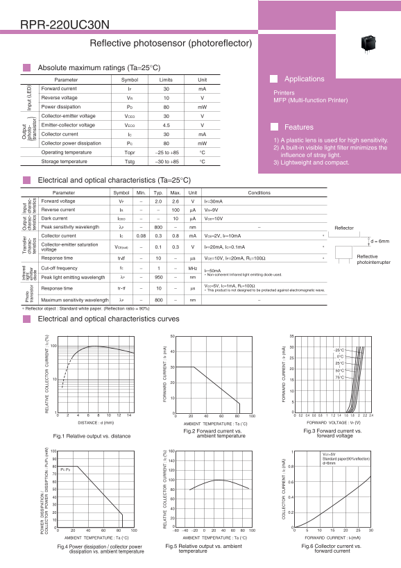 ROHM RPR-220UC30N Data Sheet - Page 1