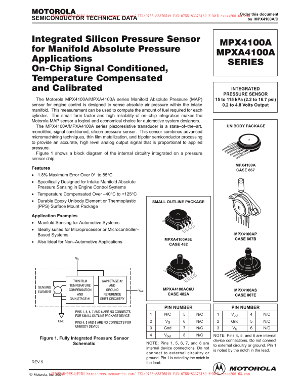 Motorola MPX4100A MPEXA4100A SERIES Owner's Manual User Guide - Page 1