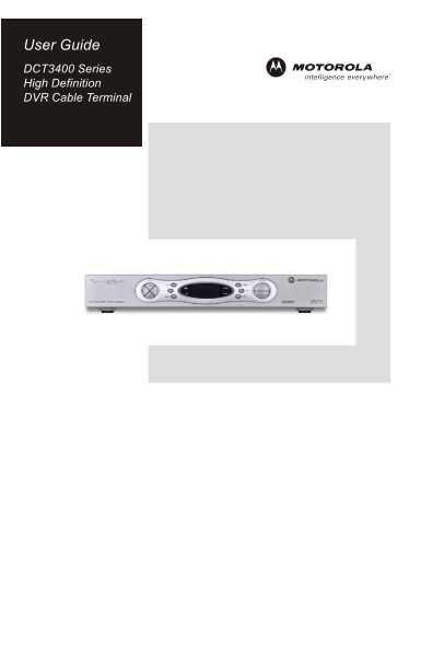 Motorola DCT3400 Series High Definition DVR Cable Terminal User Guide - Page 1