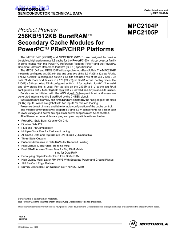 Motorola MPC2104P MPC2105P User Guide - Page 1