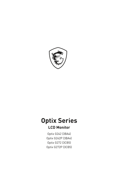 MSI Optix G242P Monitor Product Manual User Guide (Language: English) - Page 1