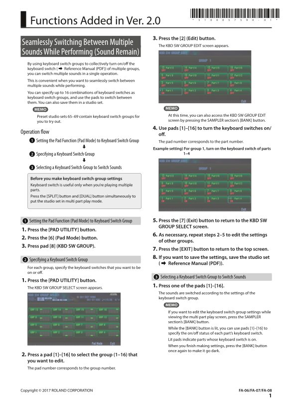 Roland FA-06 Music Workstation [English] - Page 1