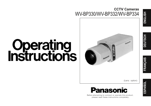 Panasonic CCTV Cameras WV-BP330 WV-BP332 WV-BP334 User Manual - Page 1
