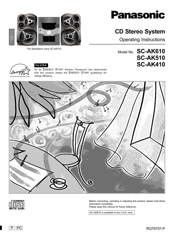 Panasonic SC-AK610, SC-AK510, SC-AK410 User Manual - Page 1
