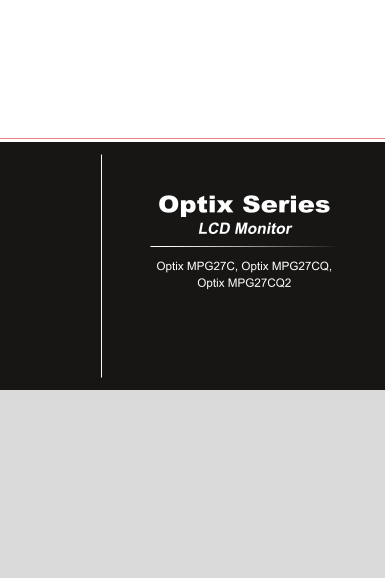 MSI Optix MPG27C Product Manual & User Guide (Language: English) - Page 1