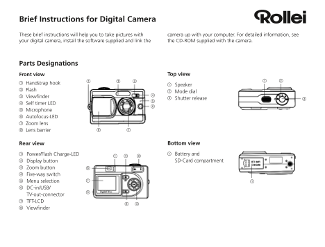 Rollei Brief Camera User's Manual - Page 1