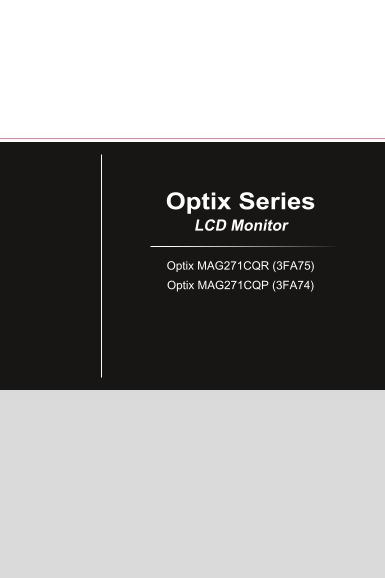 MSI Mag Series Optix MAG271CQR Product Manual and User Guide (Language: English) - Page 1