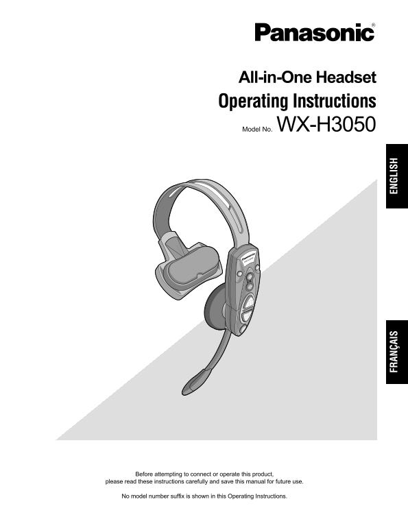 Panasonic WX-H3050 User's Guide - Page 1