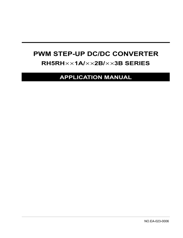 RICOH PWM Step-Up DC DC Converter RH5RH XX1A XX2B XX3B Series Application Manual - Page 1