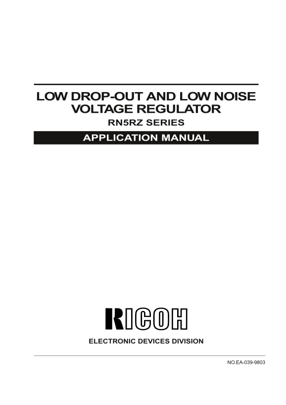 RICOH RN5RZ SERIES Application Manual - Page 1