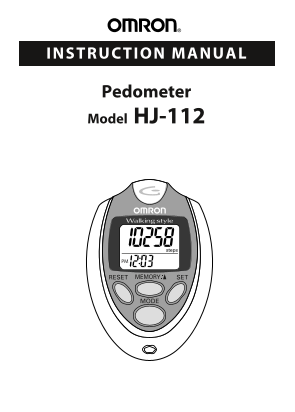Omron HJ-112 Pedometer User Manual - Page 1