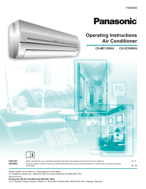 Panasonic CS-MC12DKU CU-2C24DKU User Manual - Page 1
