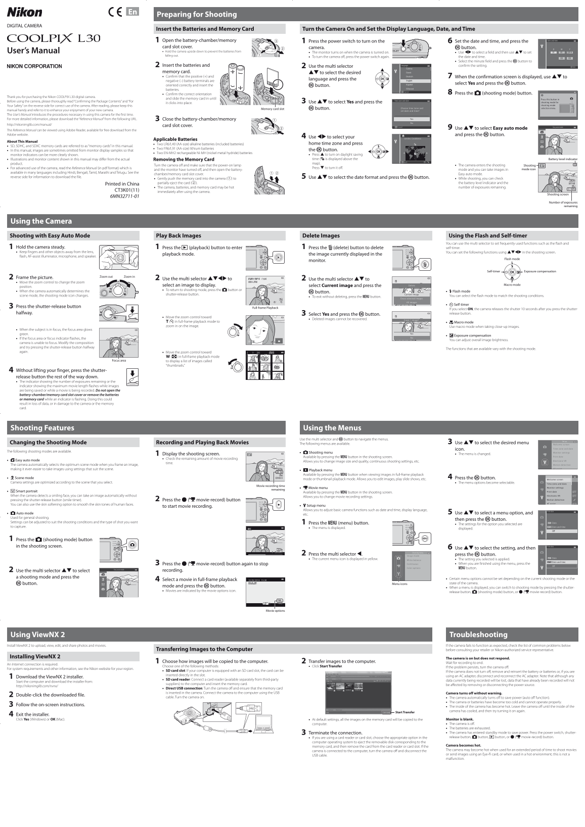 Nikon Compact Digital Cameras COOLPIX L30 User' - Page 1