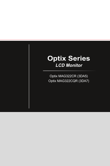 MSI Optix MAG322CQR Product Manual and User Guide (Language: English) - Page 1