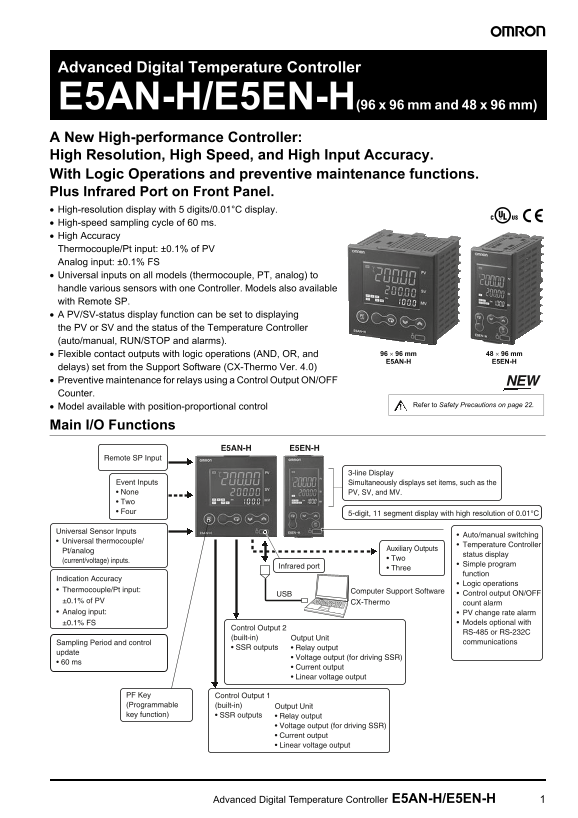 OMRON E5AN-HE5EN-H Manual - Page 1