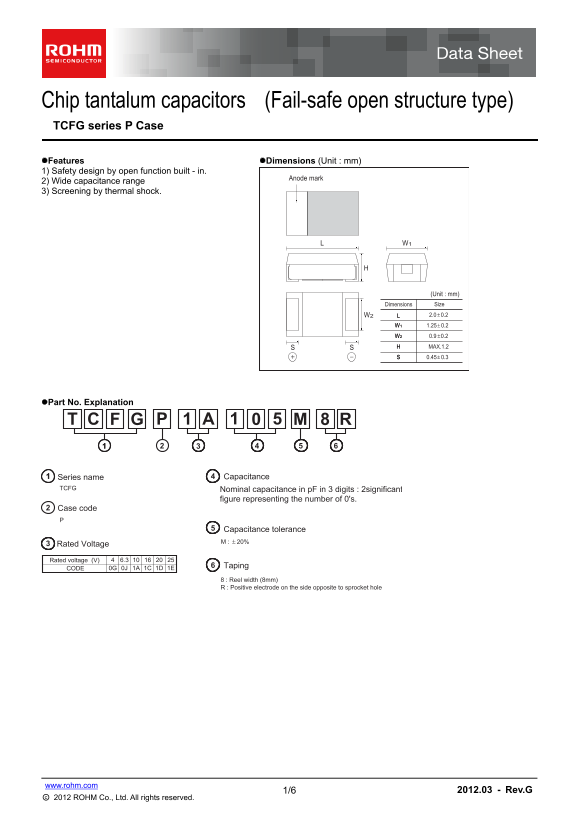 ROHM TCFG series P case User's Manual - Page 1