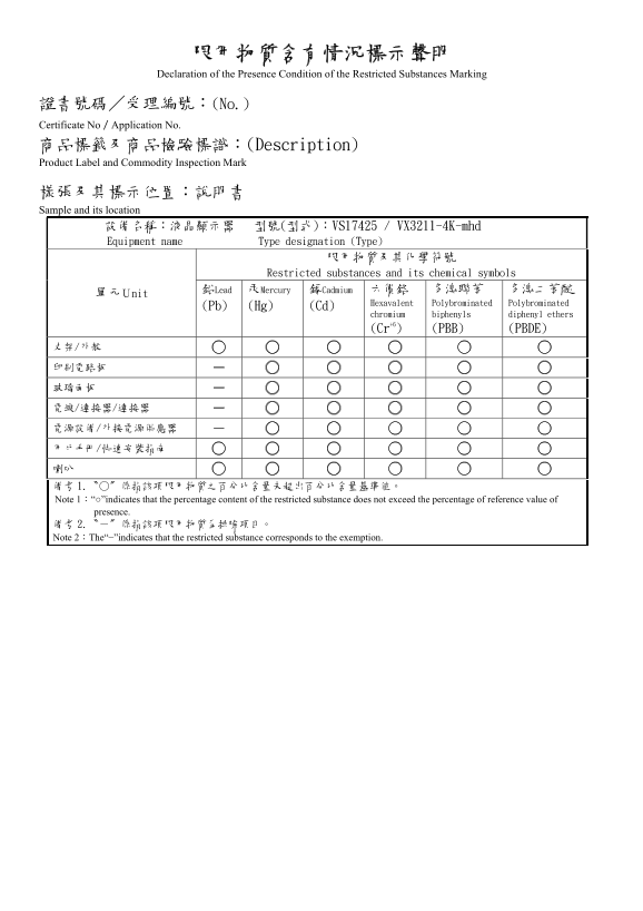 ViewSonic VX3211-4K-MHD BSMI RoHS User Guide - Page 1