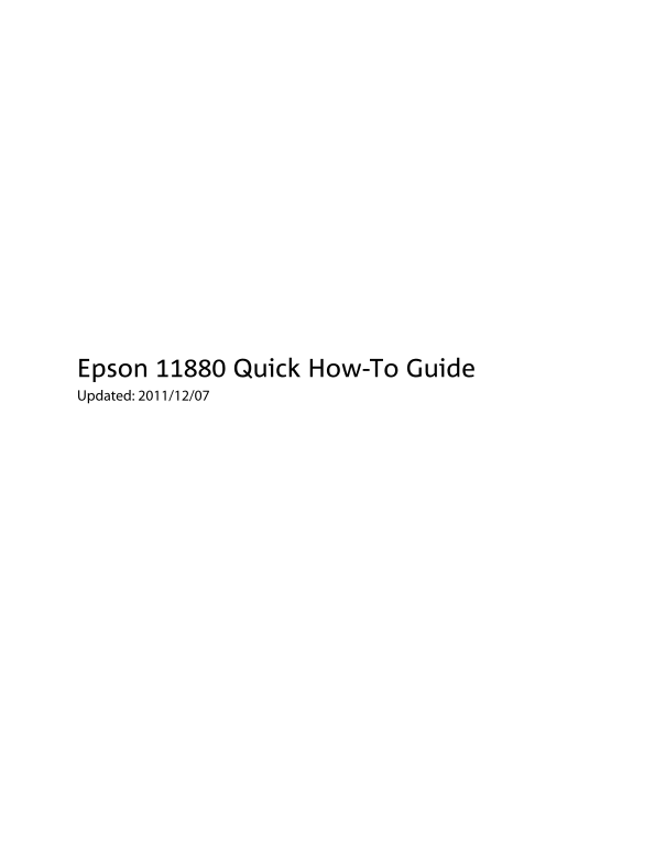 Epson 11880 Quick How-to Guide - Page 1