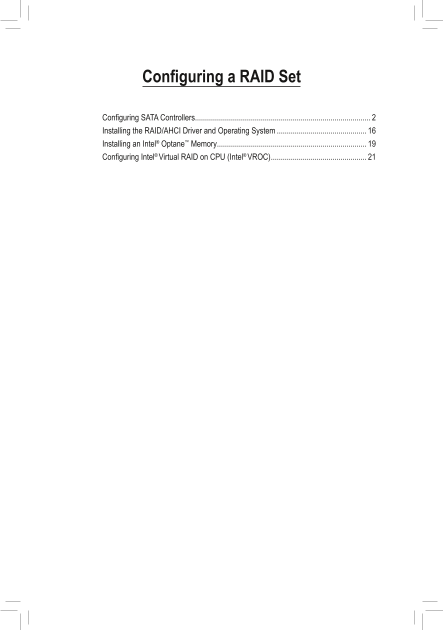 Gigabyte Motherboard X299 AORUS Gaming 3 (rev.1.0) RAID + VROC Manual - Page 1