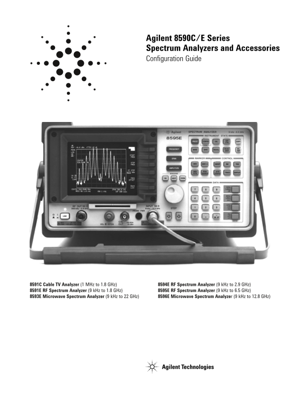Agilent E Series 8590C Spectrum Analyzers and Accessories Configuration Guide - Page 1
