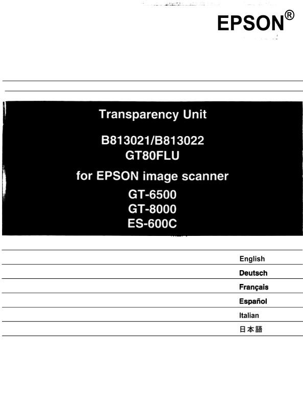 EPSON GT-6500 GT-8000 ES-600C Owner's Manual and User Guide - Page 1