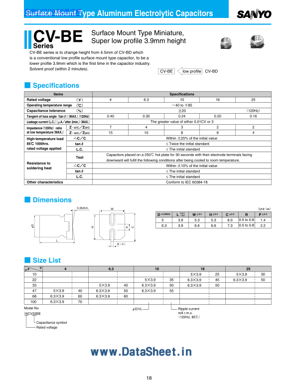 SANYO CV-BE Series Handbook - Page 1