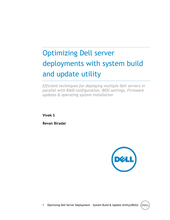 Optimizing Dell Server Deployment with System Build and Update Utility  - User Guide - Page 1