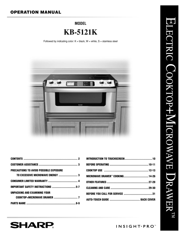 SHARP KB-5121KS Operation Manual KB-5121KK Operation Manual KB-5121KW Operation Manual - Page 1