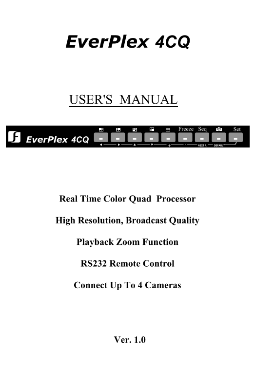 EverFocus Electronics Corp EP4CQ Manual - Page 1