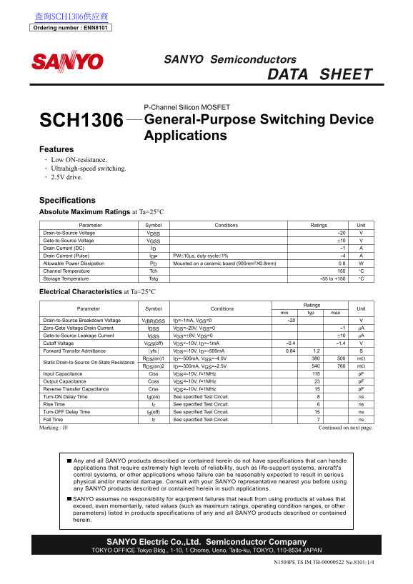 SANYO SCH1306 Handbook - Page 1