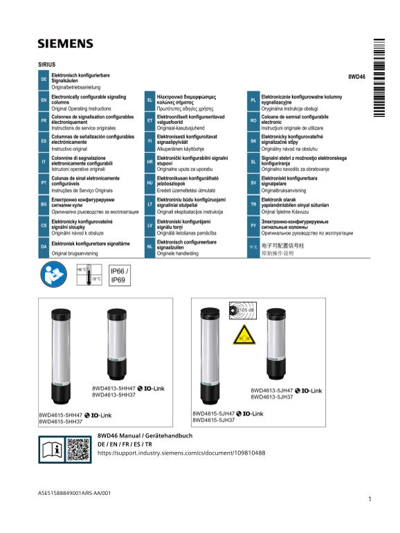 Siemens SIRIUS Electronic Configurable Signal Pole User Manual - Page 1