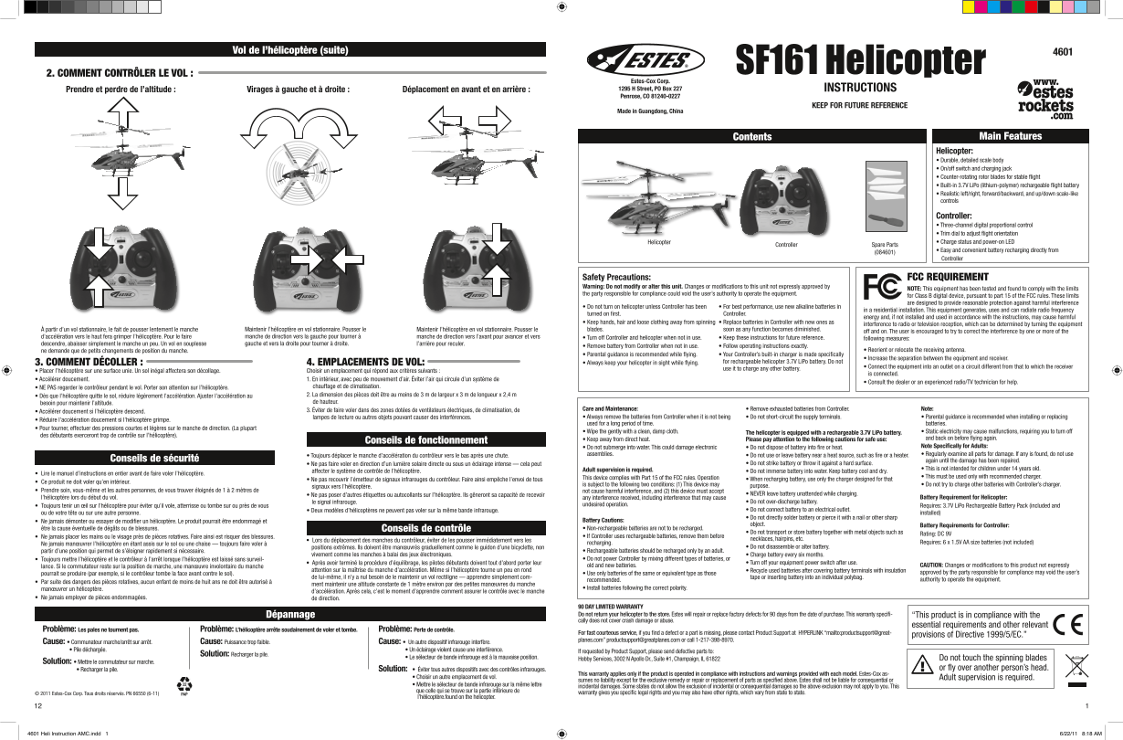 ESTES 4601 - SF-161 Guide - Page 1
