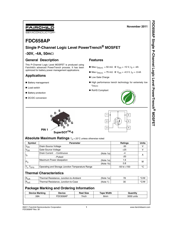 Fairchild FDC658AP User Guide - Page 1