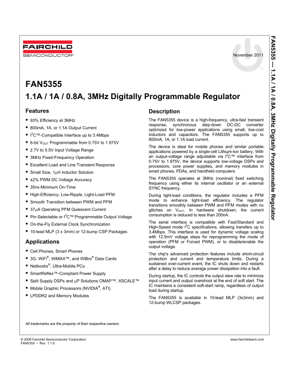 FAIRCHILD FAN5355 User's Manual - Page 1