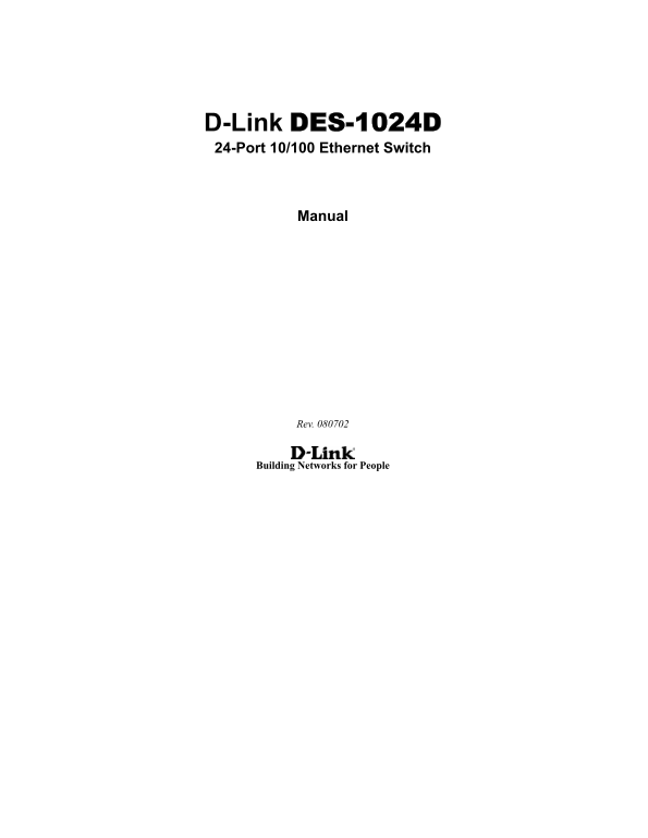 D-Link DES-1024D User Guide - Page 1