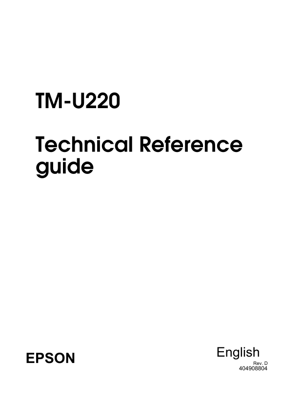 Epson TM-U220 Technical Reference Guide - Page 1