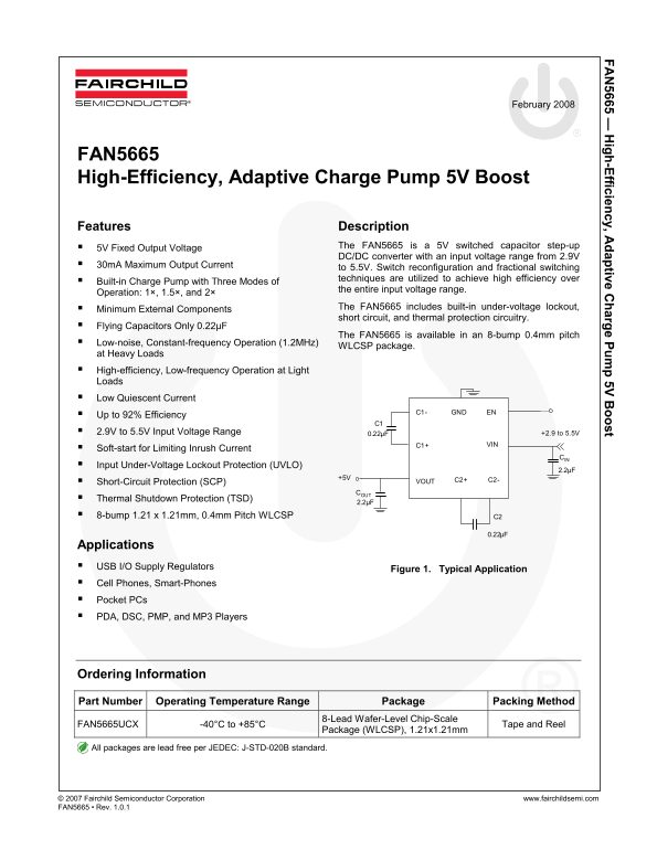 Fairchild Fan5665 Product Specifications - Page 1