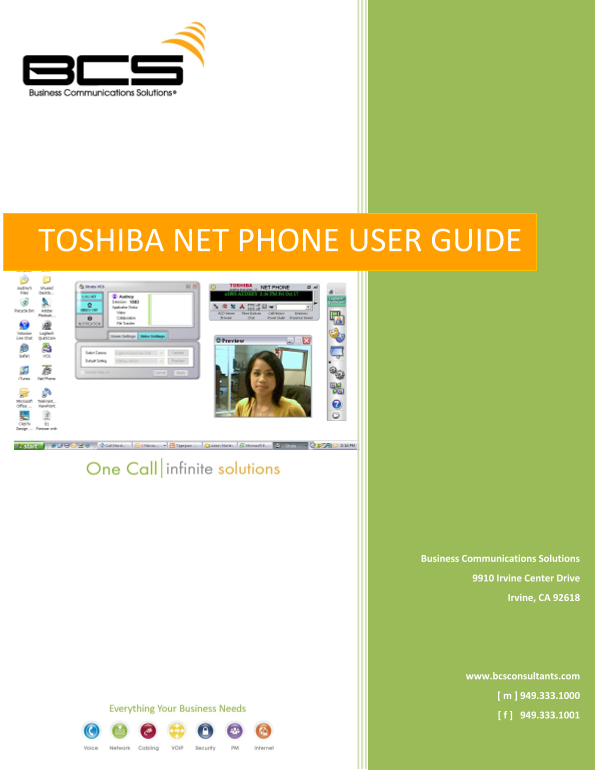 TOSHIBA NET PHONE USER GUIDE - Page 1