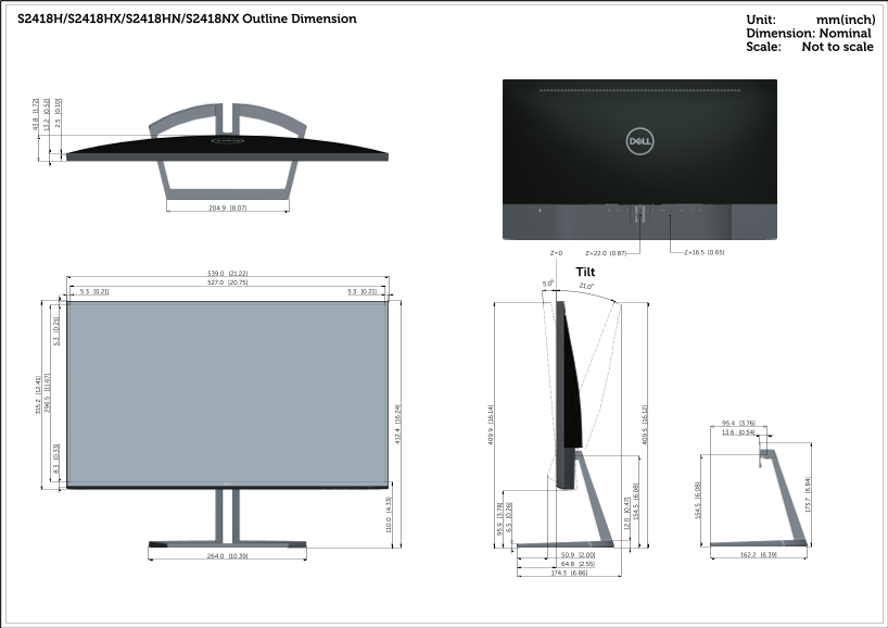 Dell S2418H S2418HX Contour Guide User Manual - Page 1