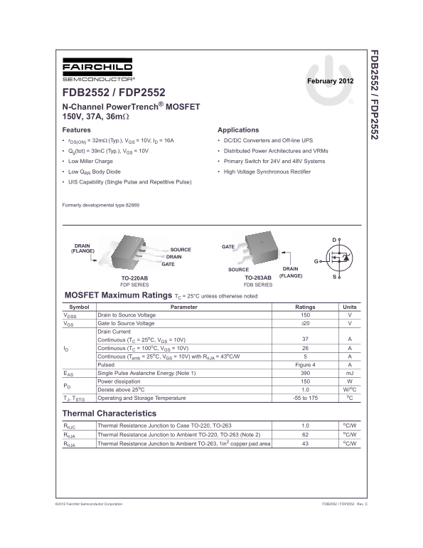 Fairchild FDB2552 FDP2552 User's Manual - Page 1