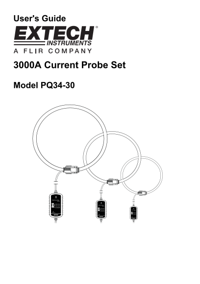 EXTECH 3000A Current Probe Set Model PQ34-30 User Guide, Owner's Manual, and Specifications - Page 1